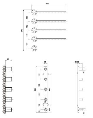 Полотенцесушитель электрический Vincea VTD-2H1MB, черный, таймер фото в интернет-магазине Русалия