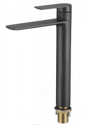 Смеситель высокий для накладной раковины S-601811GH черный Savol фото в интернет-магазине Русалия
