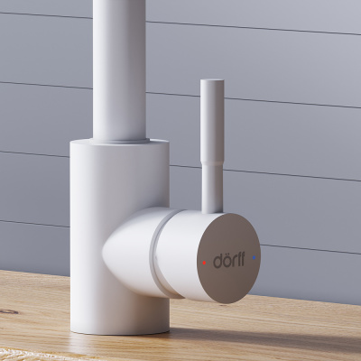 D3007533 Logic Кухонный смеситель  с вытягивающимся изливом, белый фото в интернет-магазине Русалия