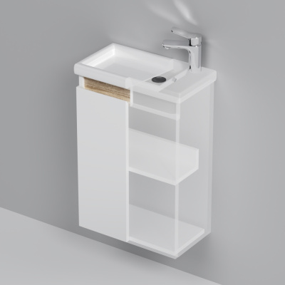 M85AFHX0451WG X-Joy, База под раковину, подвесная, 45 см, 1 дверца, белый глянец Am.Pm фото в интернет-магазине Русалия