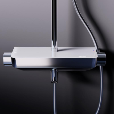 936730000 Scandinavian Pure душевая система с ванно-душевым смесителем-полкой, хром фото в интернет-магазине Русалия