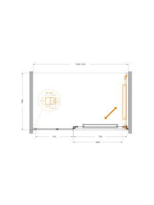 Душевая дверь CEZARES LUX-B-FS-11-130-C-CR фото в интернет-магазине Русалия