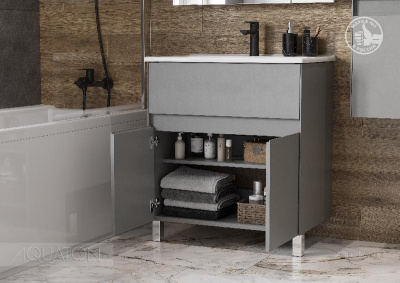 Тумба под раковину AQUATON Форест 75 туманный серый 1A278301FR4D0 фото в интернет-магазине Русалия