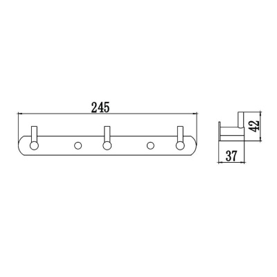 Планка с крючками Savol S-007213C, бронза фото в интернет-магазине Русалия