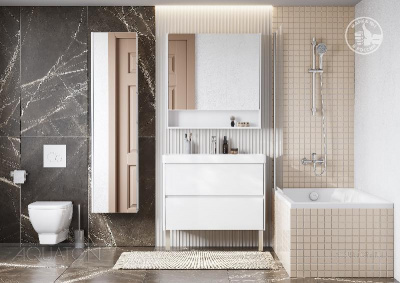 Зеркальный шкаф AQUATON Сканди 90 белый 1A252302SD010 фото в интернет-магазине Русалия