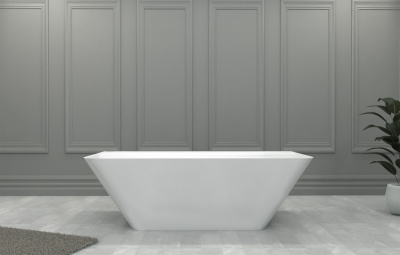 Ванна из искусственного камня ABBER Stein AS9619 белая матовая 180х85х56 см фото в интернет-магазине Русалия