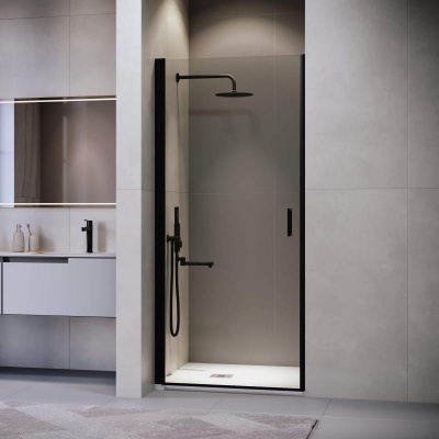 Душевая дверь RGW LE-003B 700, стекло прозрачное, профиль черный фото в интернет-магазине Русалия