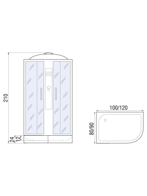 Душевая кабина DESNA 120/90/24 L MT 120*90*210 10000002994 River фото в интернет-магазине Русалия