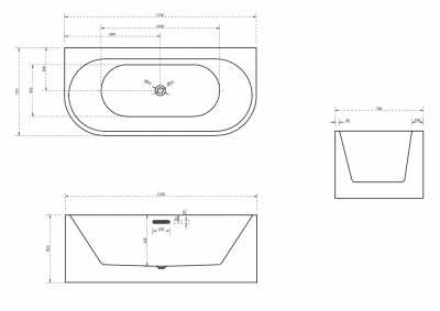 Акриловая ванна ABBER AB9310 170х78х60 см фото в интернет-магазине Русалия