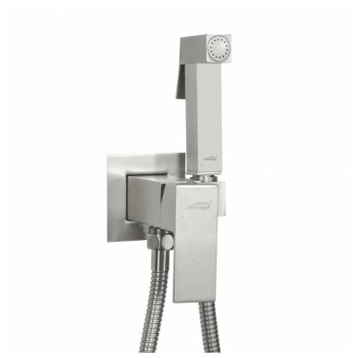 Гигиенический душ со смесителем встраиваемый Hansberge H3077NK, никель фото в интернет-магазине Русалия