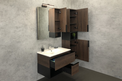 COMFORTY. Зеркало-шкаф "Франкфурт-75" дуб шоколадно-коричневый фото в интернет-магазине Русалия