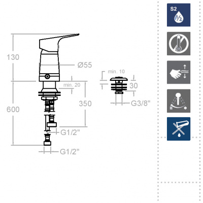 Встраиваемый смеситель для биде однорычажный URBAN CHIC SA212301 Ramon Soler фото в интернет-магазине Русалия