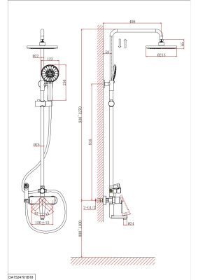 Душевая система DK с гигиеническим душем  Bayern.Fürth (DA1524701B18) фото в интернет-магазине Русалия