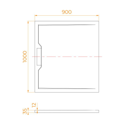 Каменный душевой поддон прямоугольный RGW STE MB Черный мрамор  900x1000 фото в интернет-магазине Русалия