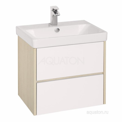Тумба под раковину AQUATON Сканди 70 белая, дуб верона 1A251801SDB20 фото в интернет-магазине Русалия