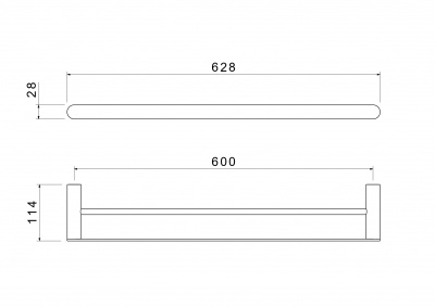 Полотенцедержатель двойной 600 мм AQUATEK AQ4430CR ЛИРА фото в интернет-магазине Русалия