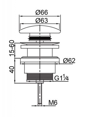Донный клапан для раковины VR.SBR-8002.CR хром Veragio фото в интернет-магазине Русалия