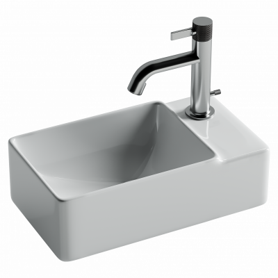 Умывальник подвесной прямоугольный (чаша слева, отверстие под смеситель справа) Element 395*220*125мм CN5045 Ceramica Nova фото в интернет-магазине Русалия