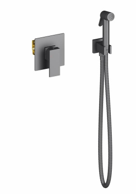 Смеситель встроенный с гигиеническим душем Timo Selene черный (2089/03SM) фото в интернет-магазине Русалия