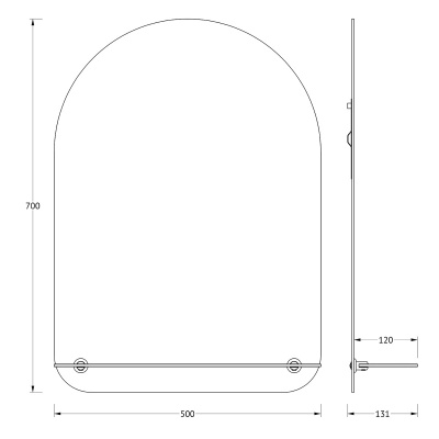 Зеркало настенное с полочкой Optima EVOFORM 50х70 см, BY 0510 фото в интернет-магазине Русалия