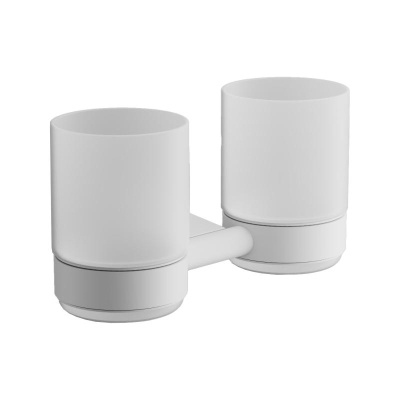 Стакан для ванной комнаты двойной BELZ B91508, белый фото в интернет-магазине Русалия