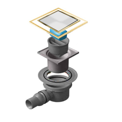 Точечный трап Pestan Confluo Standard 10х10 White Glass Gold (13000175) фото в интернет-магазине Русалия