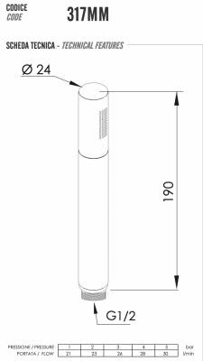 Ручной душ Remer 317MMDOX, золото глянцевое фото в интернет-магазине Русалия