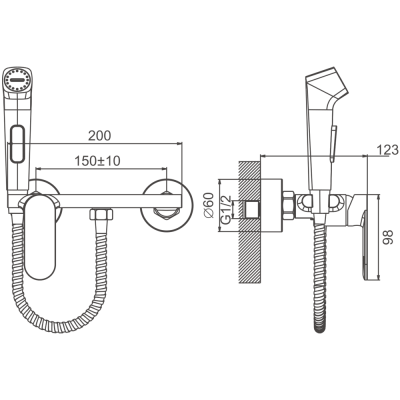 Гигиенический душ BELZ белый (B55645-8) фото в интернет-магазине Русалия