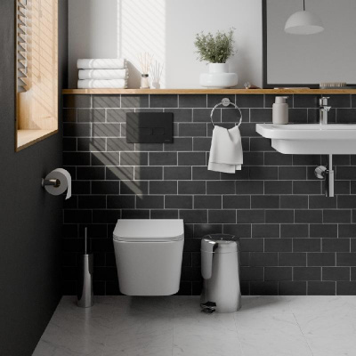 ESTI-R Клавиша смыва 246 х 165 мм, черный матовый, пластик IBERICA BLANCA фото в интернет-магазине Русалия