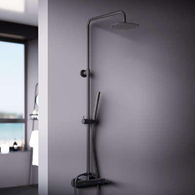 936710300 Scandinavian Pure душевая система с душевым смесителем, чёрный, шт Damixa фото в интернет-магазине Русалия