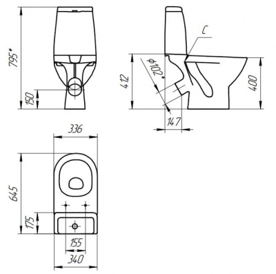 Унитаз Granta S-KO-GRA031-3/6-DL-w с сиденьем микролифт Cersanit фото в интернет-магазине Русалия