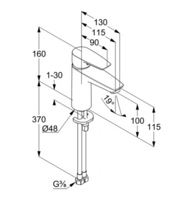 Смеситель для умывальника PURE&SOLID 100 342920575 KLUDI фото в интернет-магазине Русалия