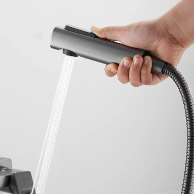 Гигиенический душ со смесителем Shevanik S6805T-1, оружейная сталь фото в интернет-магазине Русалия