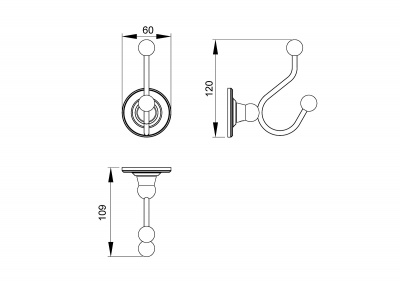 Крючок двойной Timo Nelson (150013/00) фото в интернет-магазине Русалия