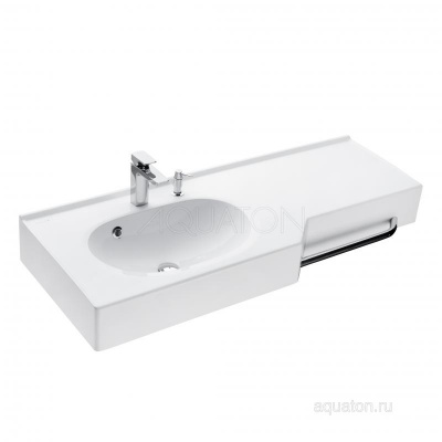 Раковина AQUATON Отель 2/127 левая белая с навесами 1A70113WOT01L фото в интернет-магазине Русалия