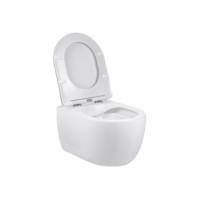 Унитаз подвесной Evo VT1-34S безободковый, цвет белый, ультратонкое soft-close сиденье Vincea фото в интернет-магазине Русалия