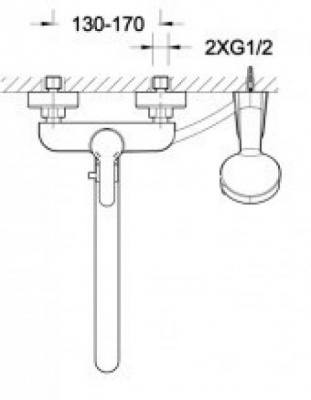 Смеситель для ванны универсальный Stream F63783C-LB Bravat фото в интернет-магазине Русалия
