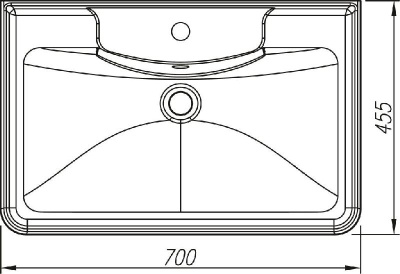 Тумба подвесная "Атлантика 70", Люкс старое дерево, PLUS + Умывальник Атлантик 70 фото в интернет-магазине Русалия