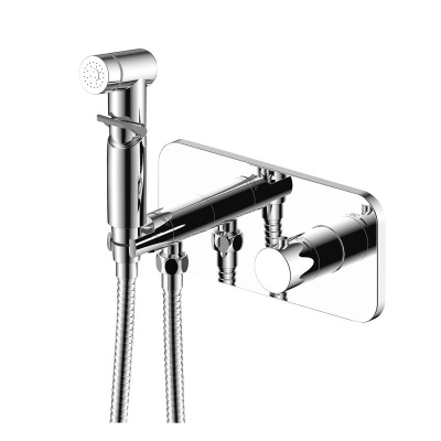 Смеситель Rossinka X термостатический с гигиеническим душем, встраиваемый (X25-59) фото в интернет-магазине Русалия