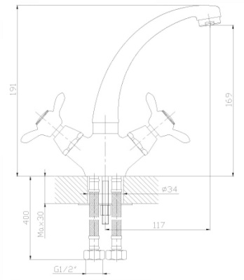 Смеситель для кухонной мойки Rossinka Q (Q02-64) фото в интернет-магазине Русалия