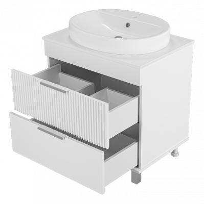 Тумба Enfida 70 (белая) с раковиной Ekokerama Doppia 65 Brevita фото в интернет-магазине Русалия