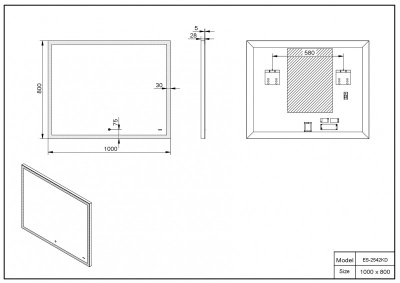 Зеркало ESBANO ES-2542 KD 100x80 ESBANO фото в интернет-магазине Русалия