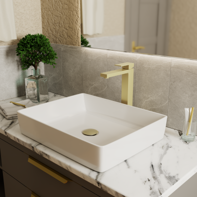 Смеситель для раковины DK высокий матовое золото Bayern.Liszt (DA1512007) фото в интернет-магазине Русалия