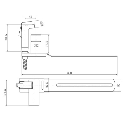 Гигиенический душ FASHUN с установкой на унитаз, квадратичный, сатин (A57104) фото в интернет-магазине Русалия