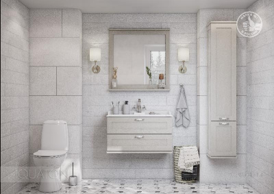 Тумба под раковину AQUATON Леон 80 дуб белый 1A186301LBPS0 фото в интернет-магазине Русалия