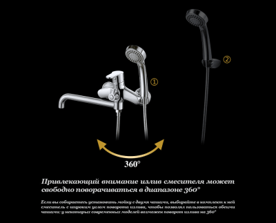 Смеситель для ванны DK Rhein Marx (DA1393301) фото в интернет-магазине Русалия