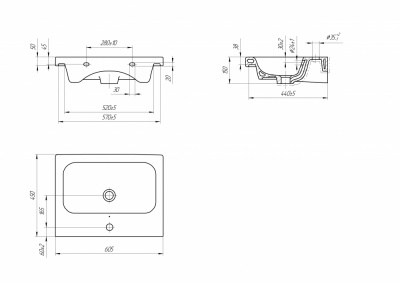 Раковина Colour 60 UM-COL60/1 Cersanit фото в интернет-магазине Русалия