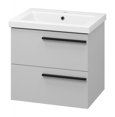 Тумба Ненси 60 подвесная (серая) с раковиной Cersanit Como 60 Misty фото в интернет-магазине Русалия