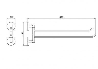 Полотенцедержатель двойной AQUATEK AQ4613CR БЕТТА фото в интернет-магазине Русалия