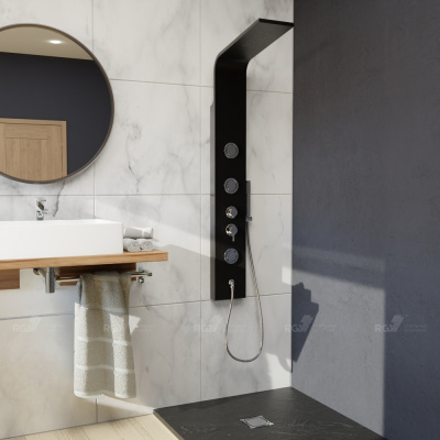 Душевая система SP-04B черная RGW фото в интернет-магазине Русалия